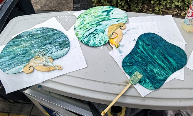 漆扇制作效果漂亮的漆扇